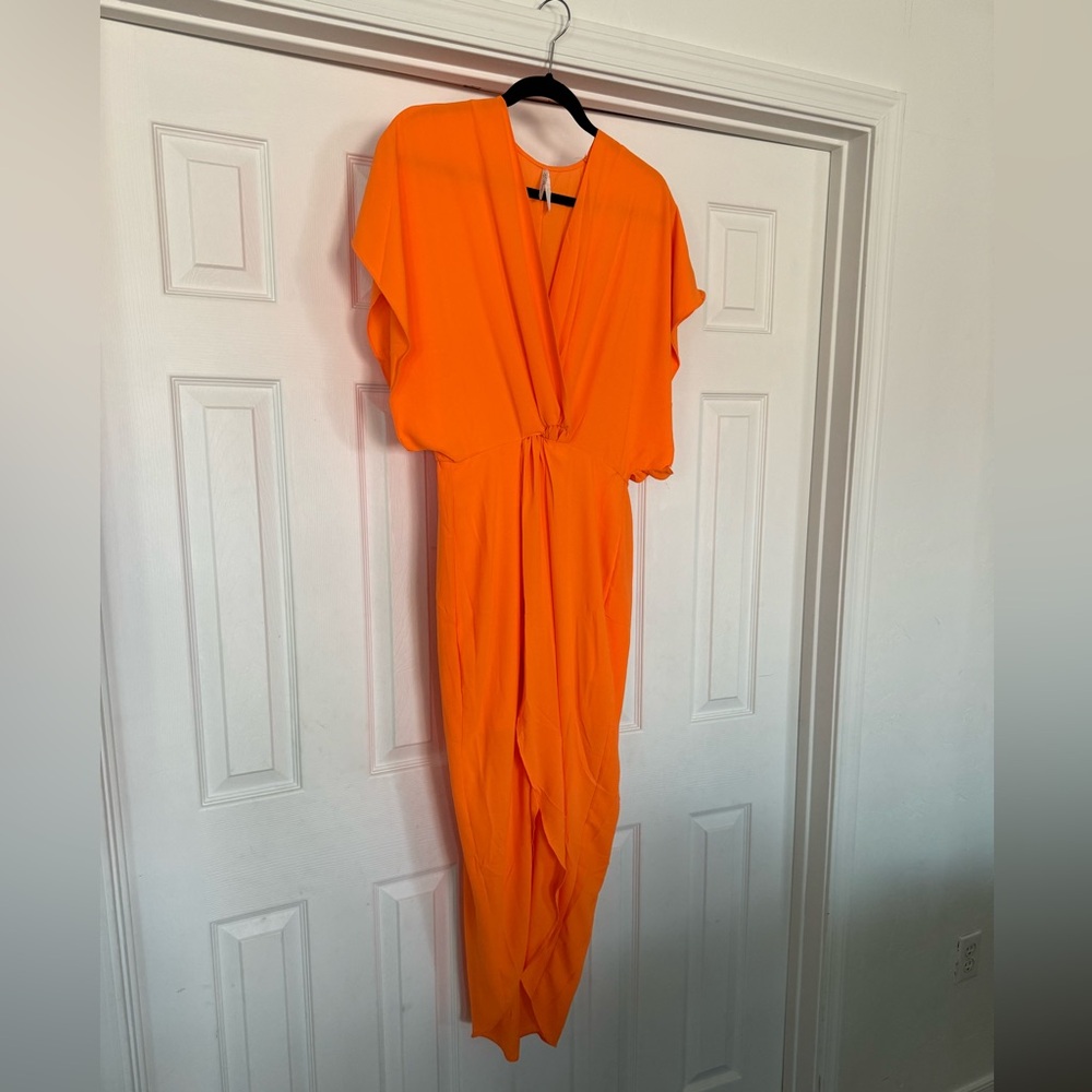 Orange midi dress